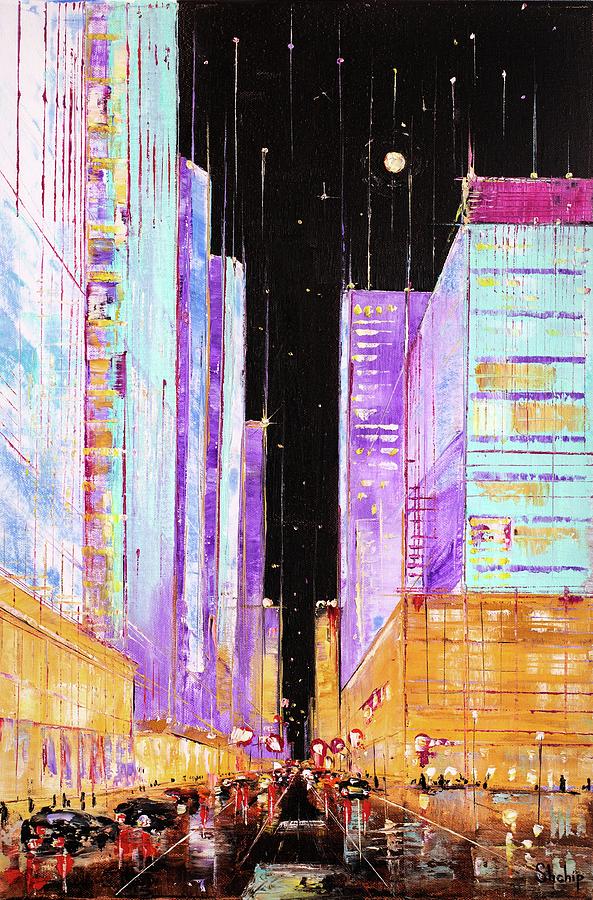 Manhattan at Night Painting by Natalia Shchipakina - Pixels