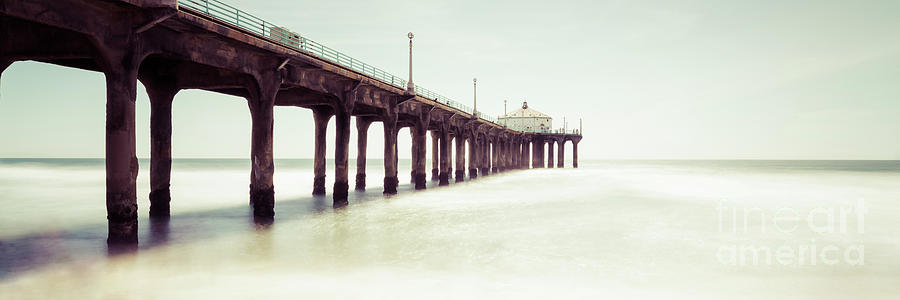 Manhattan Beach Pier California Panorama Photo Photograph by Paul Velgos
