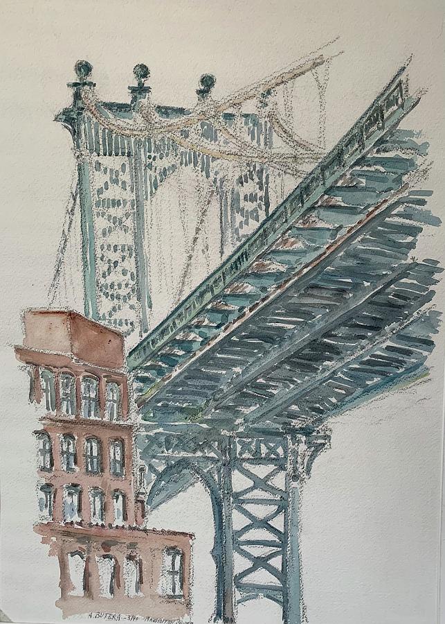 Bridge Painting - Manhattan Bridge by Anthony Butera