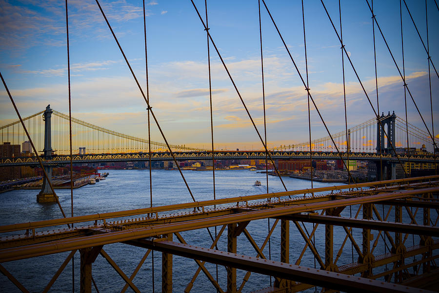 Manhattan Bridge at Golden Hour Photograph by Christine Ley