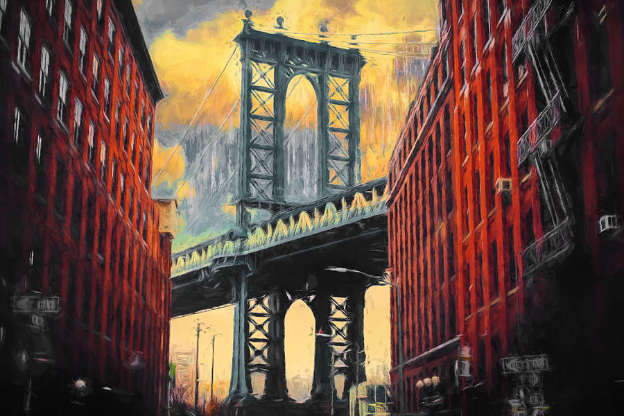 Spider-man Digital Art - Manhattan Bridge at Sunset by Matt Hutchings