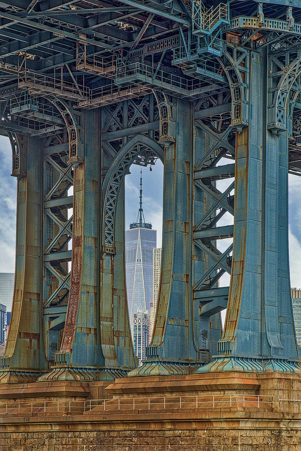 Manhattan Bridge Frames WTC  Photograph by Susan Candelario