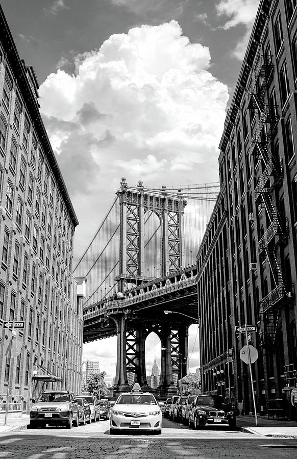 Manhattan Bridge in New York City NYC Black and White B&W Photo Art Print Poster 