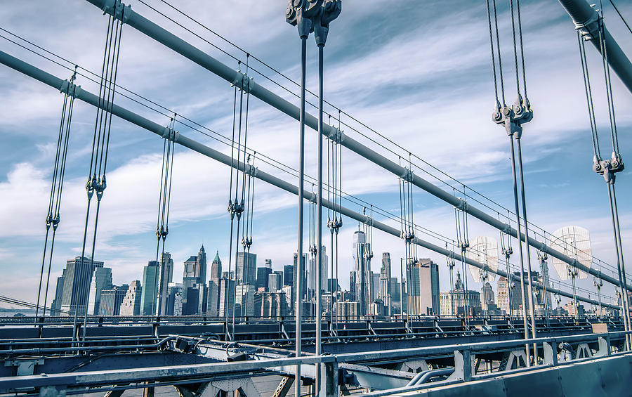 Manhattan bridge, New York City. USA Photograph by Alex Grichenko