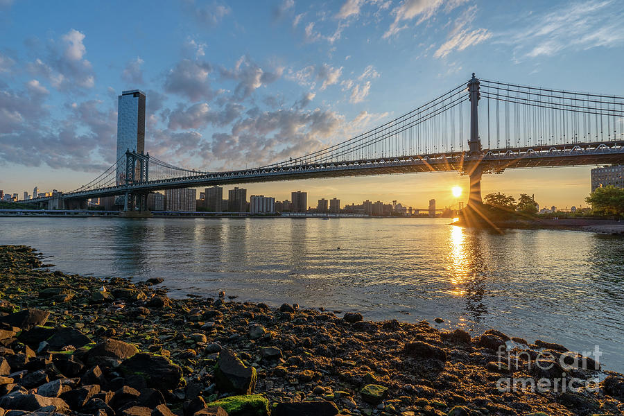 Manhattan Bridge Sunrise Photograph by Brian Kamprath