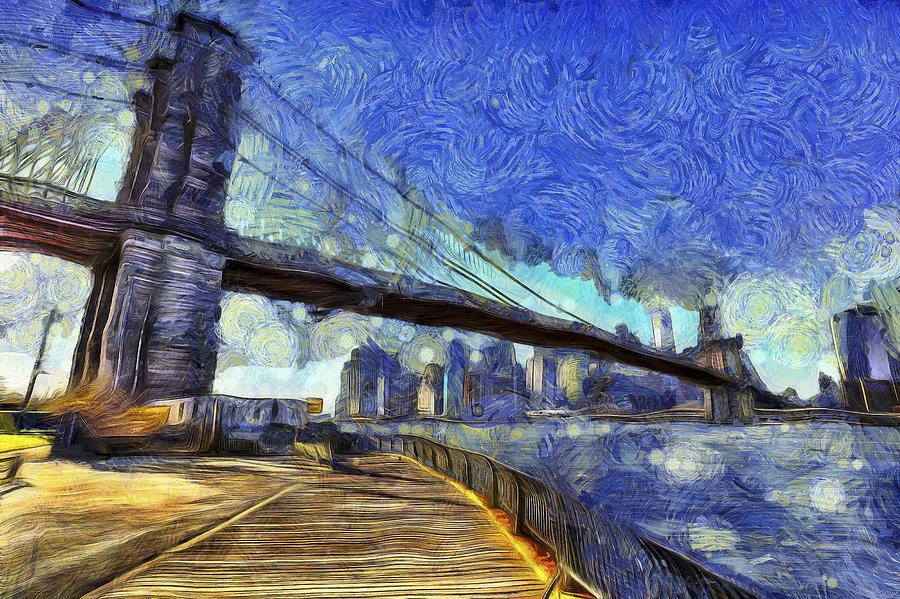 Manhattan Bridge Van Gogh Photograph by David Pyatt
