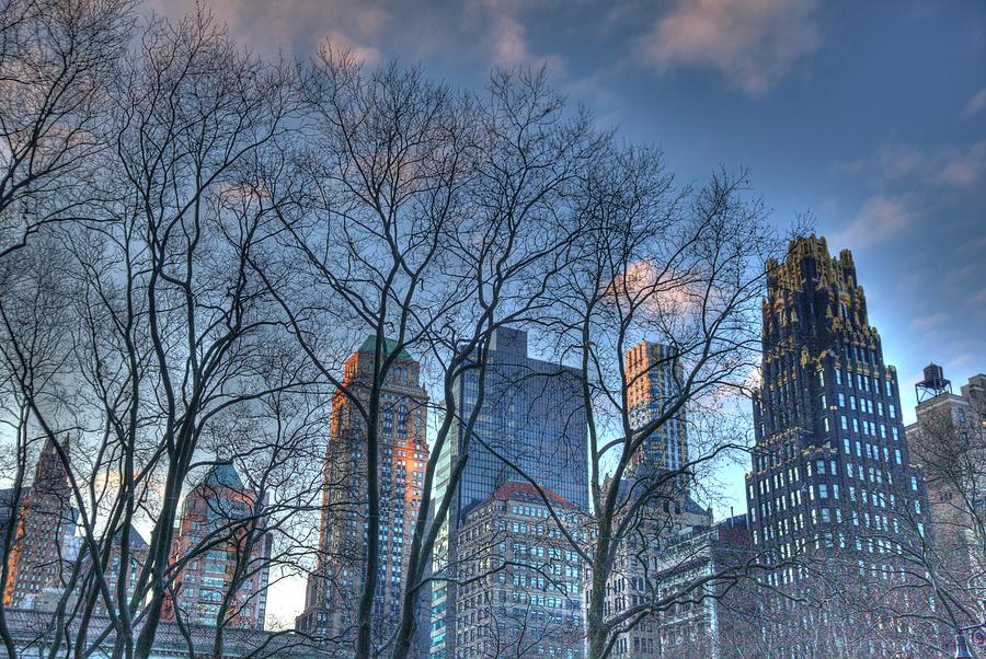 Manhattan Buildings at Dawn in Winter Digital Art by Matthew Bamberg