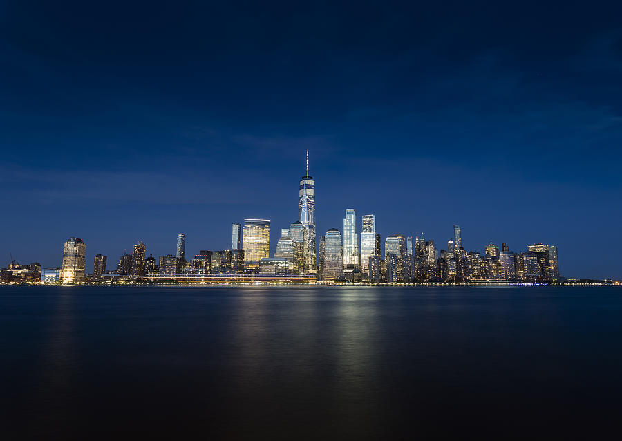 Manhattan by night panorama view from New Jersej Photograph by Maciej Frolow