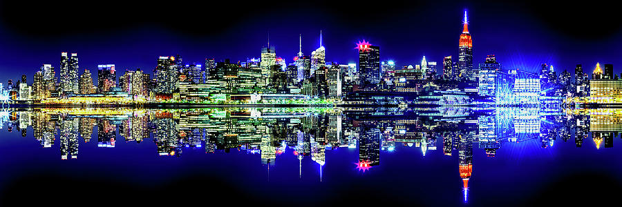 Manhattan Cityscape Reflections Photograph
