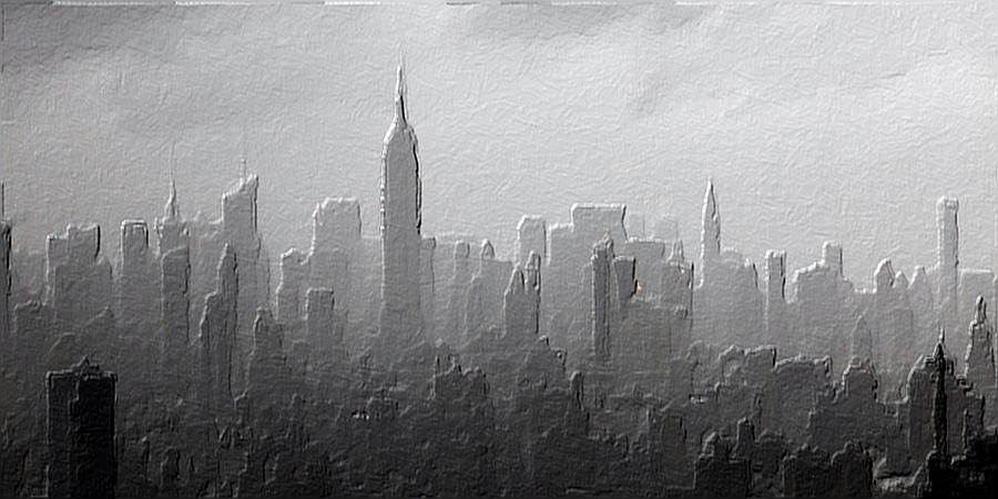 Manhattan Freedom New York City Skyline Painting by Tony Rubino