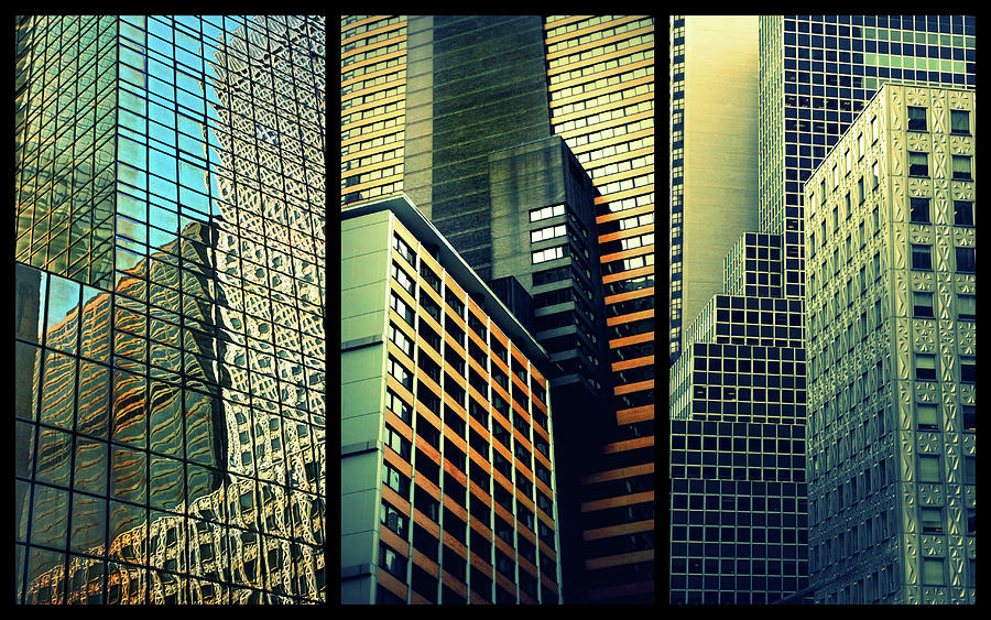 Architecture Photograph - Manhattan Melange Triptych by Jessica Jenney