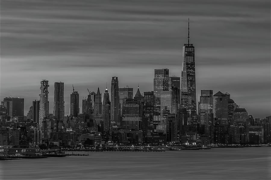 Manhattan NYC Awakens BW Photograph by Susan Candelario