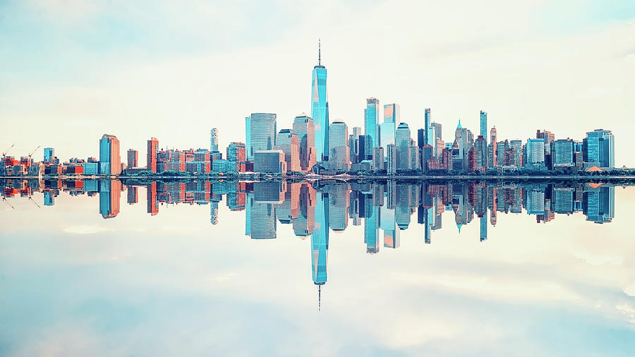 Architecture Photograph - Manhattan Reflection by Manjik Pictures