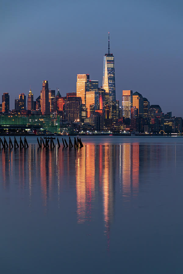 Manhattan Reflections Vertical Photograph by Kristia Adams