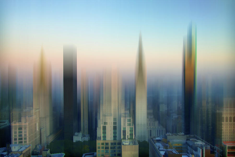 Manhattan Skyline Color Digital Art by Terry Davis