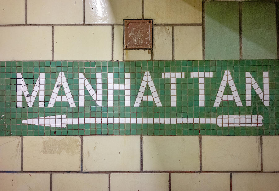 Manhattan subway sign Photograph by Al Hurley