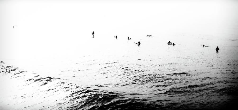 Black And White Photograph - Manhattan Surfers by Mike-Hope by Michael Hope
