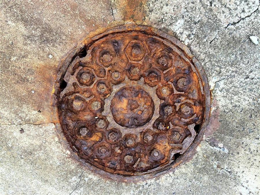 Manhole Cover Fort Baker Sausalito Photograph by John Parulis