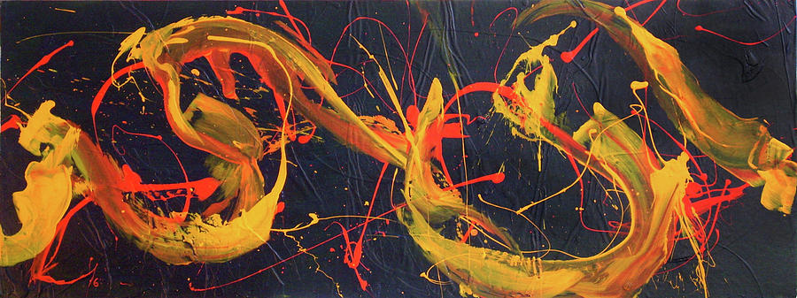 Manic Energy-powerful-exciting-gold-red-black-richard-claraval Painting ...