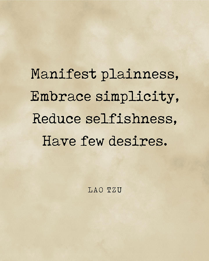 Manifest plainness - Lao Tzu Quote - Literature - Typewriter Print ...