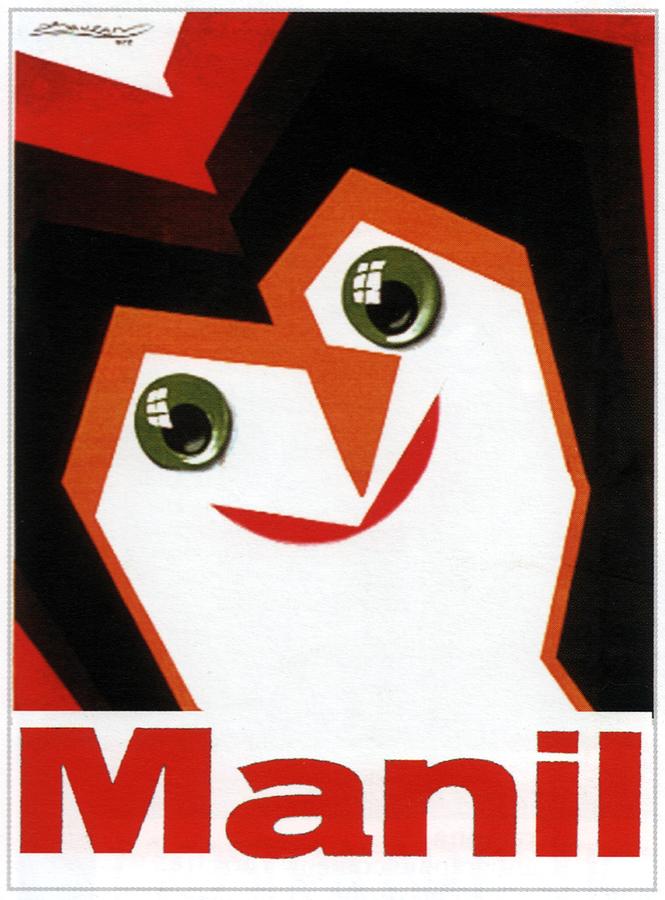 Manil - Minimal Italian Vintage Advertising  Poster - Beauty Soap Ad Digital Art by Studio Grafiikka
