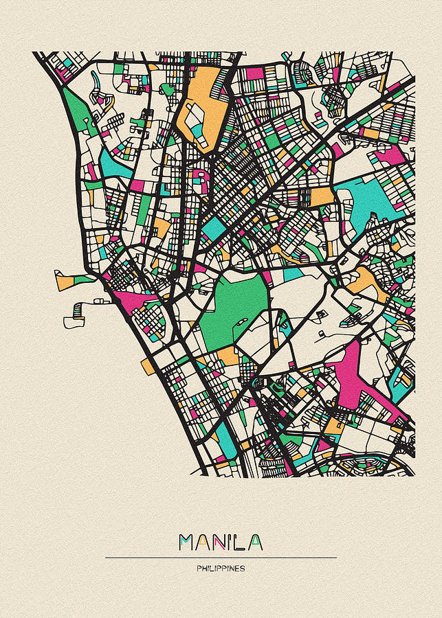 Manila Philippines City Map By Inspirowl Design Ph