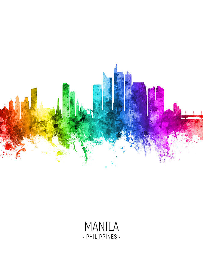 Manila Philippines Skyline #99 Digital Art by Michael Tompsett