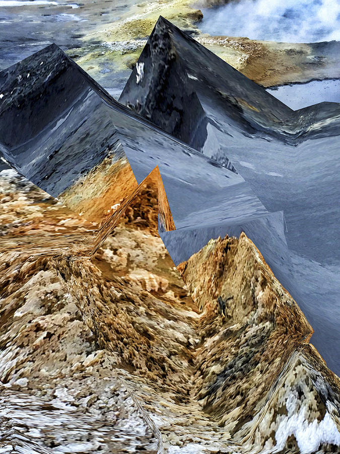 Manipulated Image of Geothermal area Photograph by Mike Hill