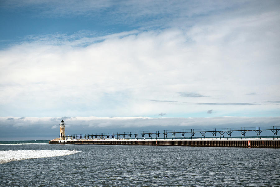 Ice Photograph - Manistee Lighthouse Park by Joseph Yarbrough Ice Photograph - Manistee Lighthouse Park by Joseph Yarbrough