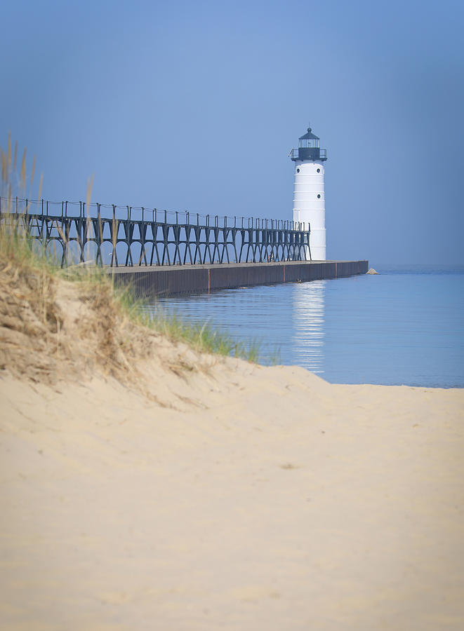 Manistee North Pier Light Photograph by Dan Sproul