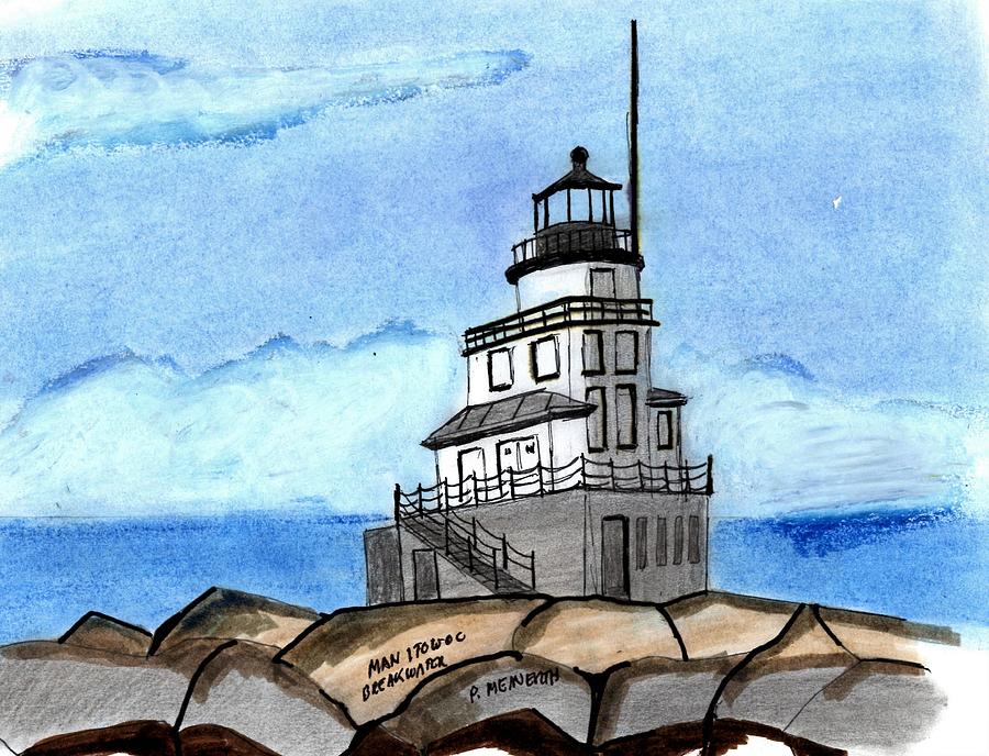 Manitowoc Breakwater Lighthouse Drawing