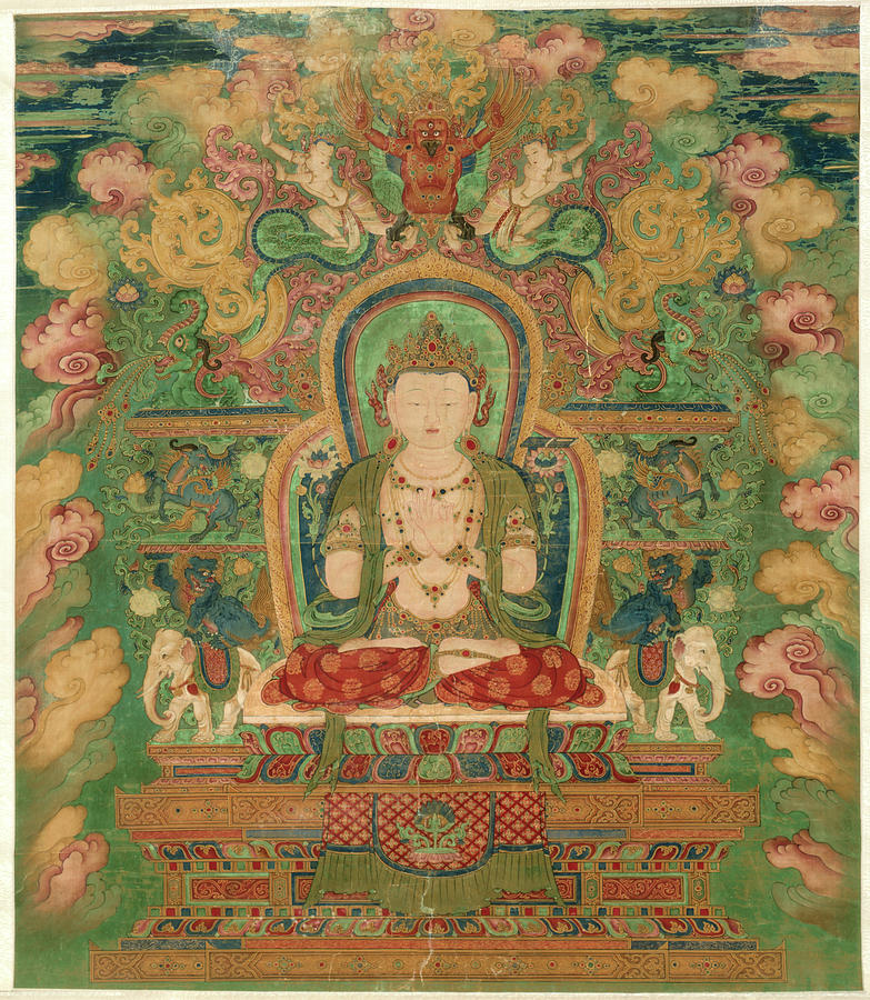 Asian Painting - Manjushri by China Ming dynasty