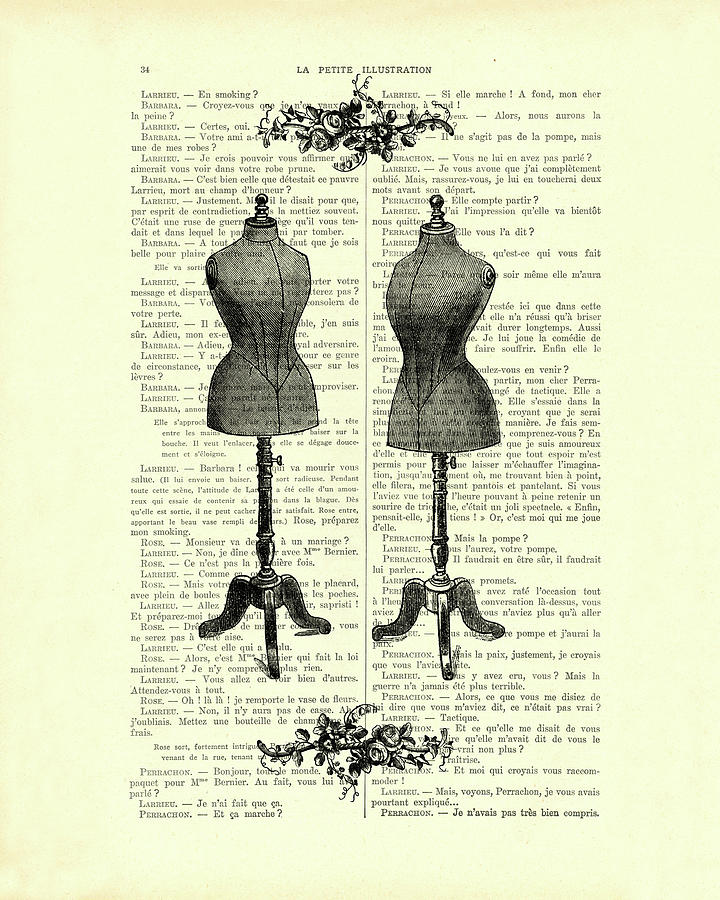 Black And White Mixed Media - Mannequin Dress Forms by Madame Memento