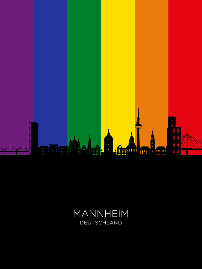 Mannheim Germany Skyline #04 Digital Art by Michael Tompsett