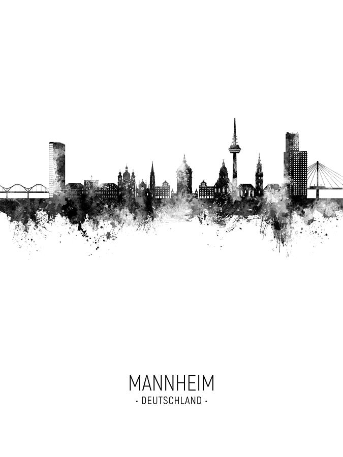 Mannheim Germany Skyline #09 Digital Art by Michael Tompsett
