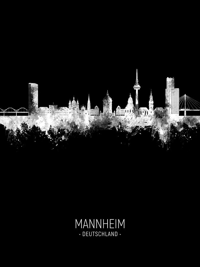 Mannheim Germany Skyline #10 Digital Art by Michael Tompsett