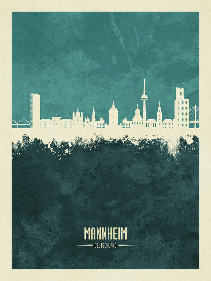 Mannheim Germany Skyline #12 Digital Art by Michael Tompsett
