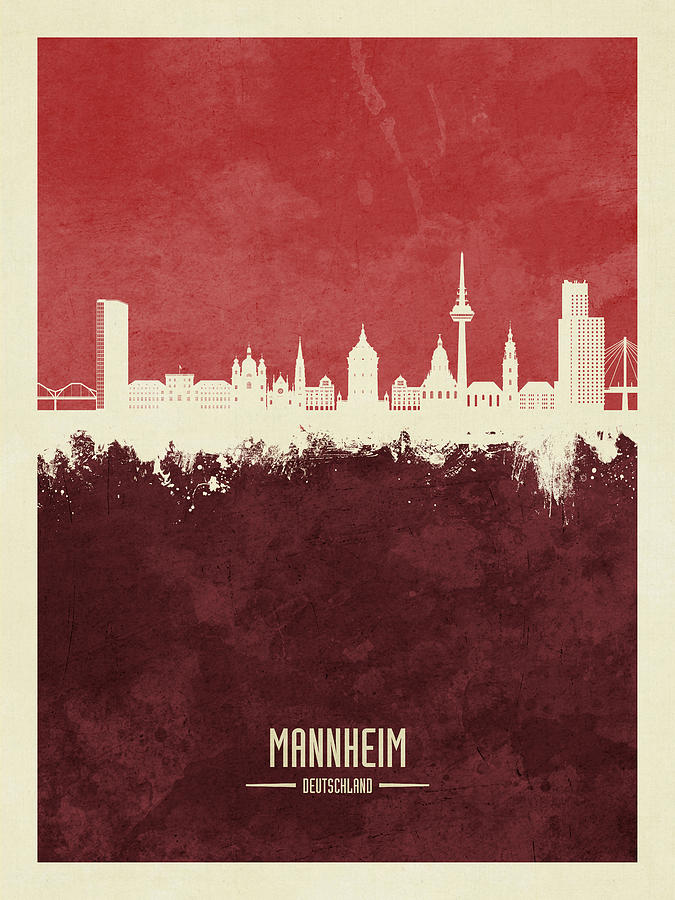 Mannheim Germany Skyline #13 Digital Art by Michael Tompsett