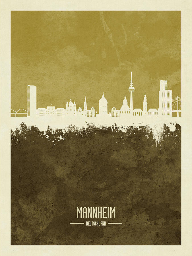 Mannheim Germany Skyline #14 Digital Art by Michael Tompsett