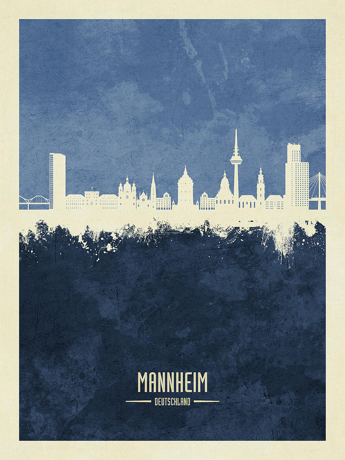 Mannheim Germany Skyline #16 Digital Art by Michael Tompsett