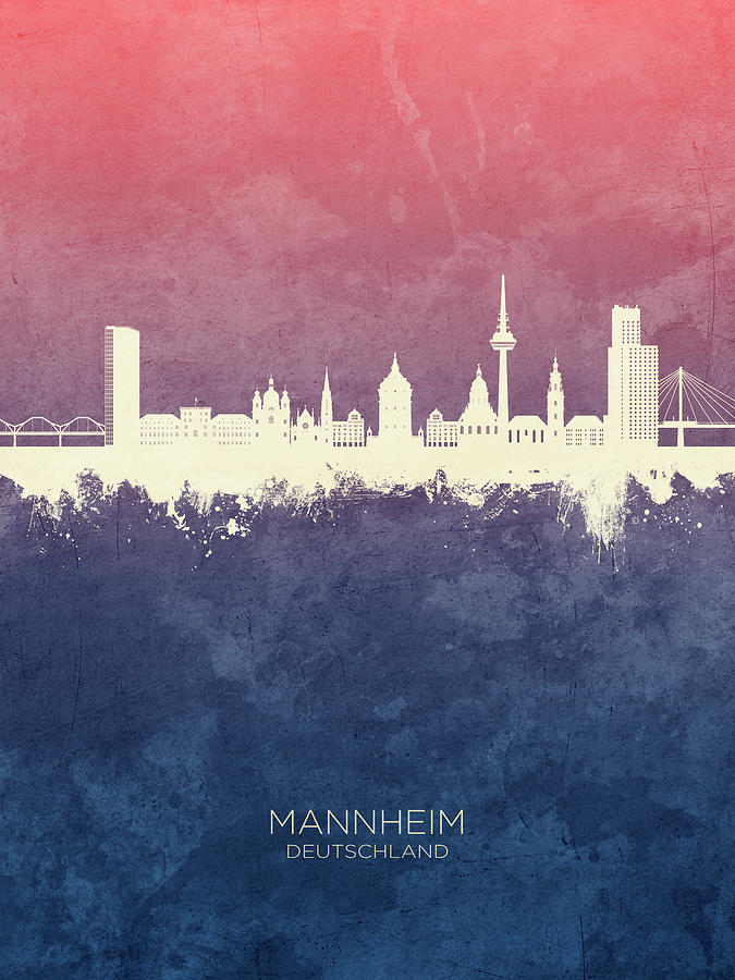 Mannheim Germany Skyline #17 Digital Art by Michael Tompsett