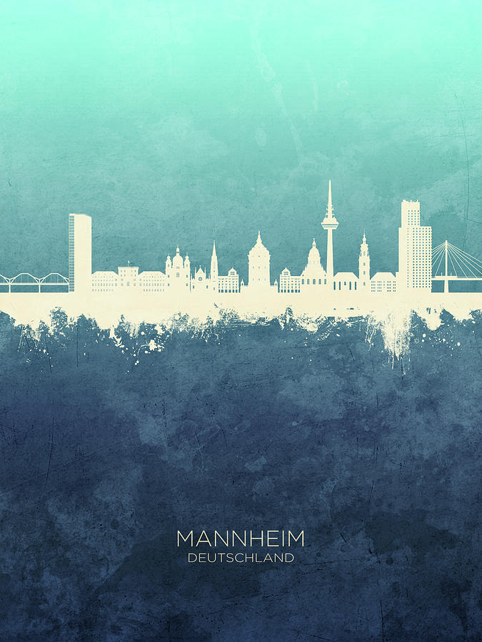 Mannheim Germany Skyline #18 Digital Art by Michael Tompsett