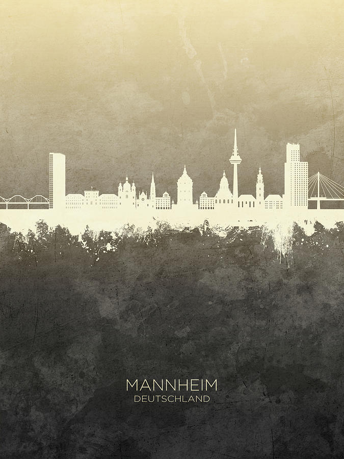Mannheim Germany Skyline #19 Digital Art by Michael Tompsett