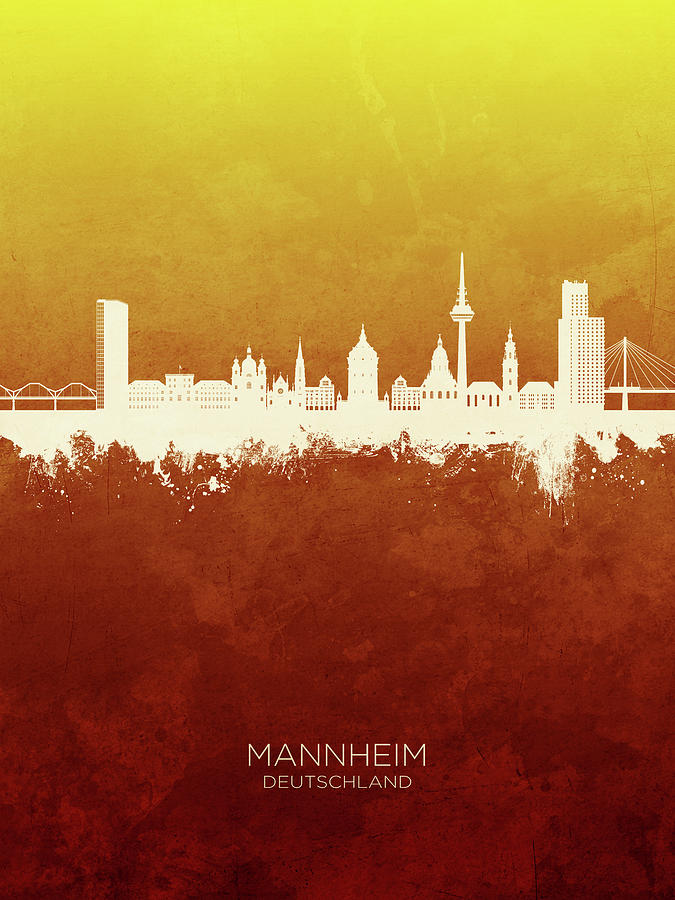 Mannheim Germany Skyline #20 Digital Art by Michael Tompsett