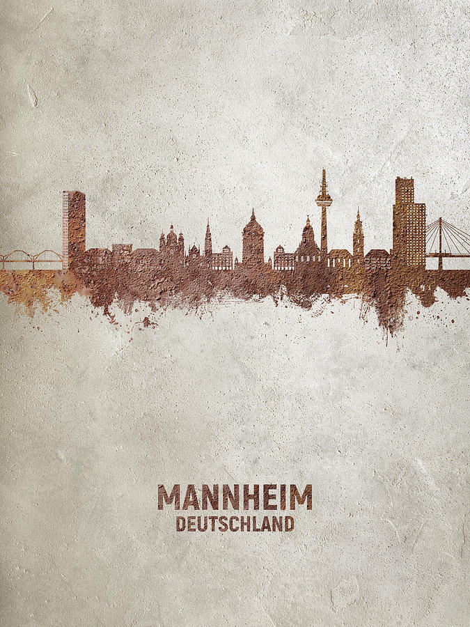 Mannheim Germany Skyline #21 Digital Art by Michael Tompsett
