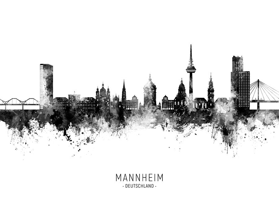 Mannheim Germany Skyline #84 Digital Art by Michael Tompsett