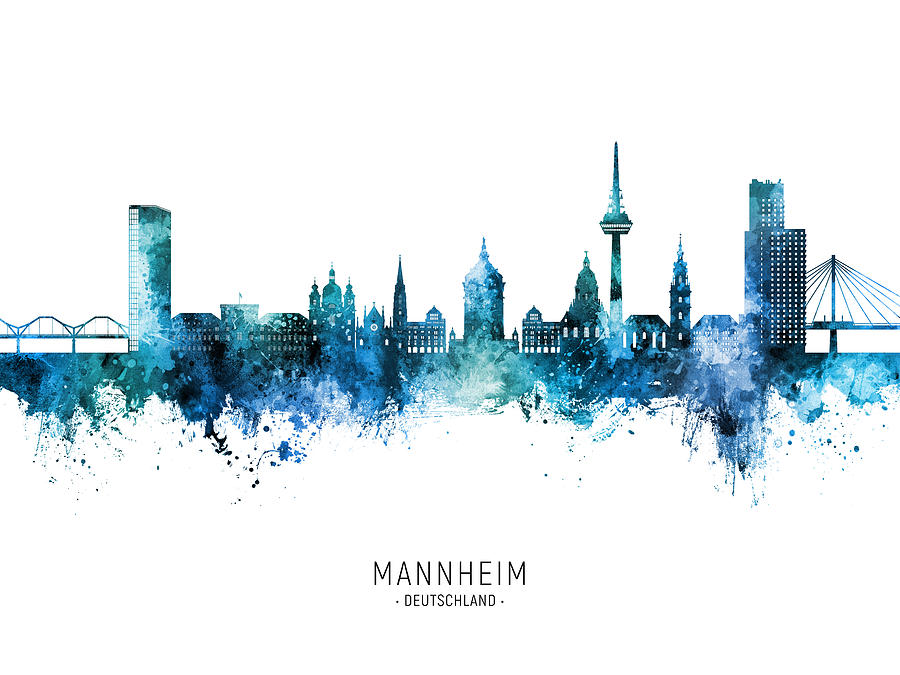 Mannheim Germany Skyline #92 Digital Art by Michael Tompsett