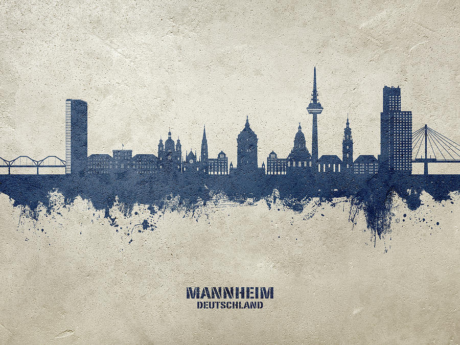 Mannheim Germany Skyline #94 Digital Art by Michael Tompsett