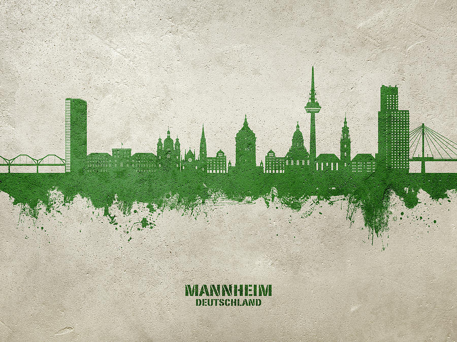 Mannheim Germany Skyline #95 Digital Art by Michael Tompsett