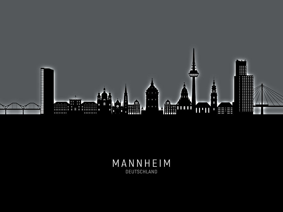 Mannheim Germany Skyline #97 Digital Art by Michael Tompsett
